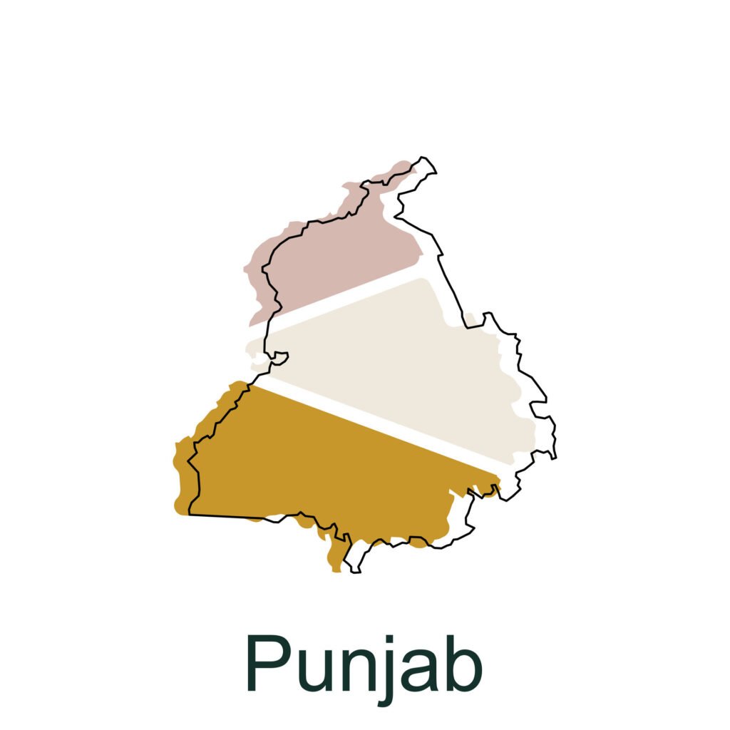 map of punjab colorful illustration design element graphic illustration template free vector