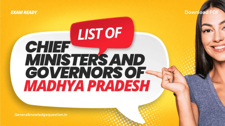 Chief Ministers and Governors of Madhya Pradesh